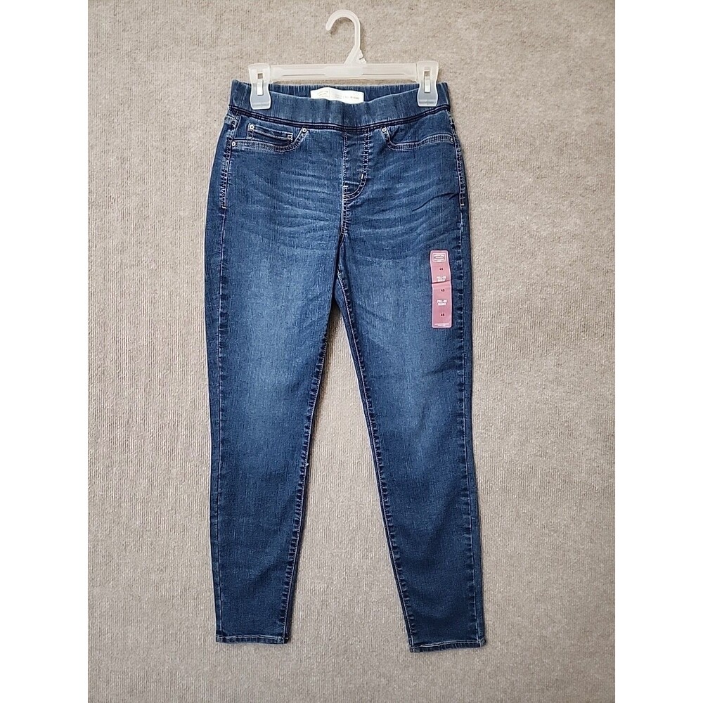 Signature Levis Total Shaping Pull-On Skinny Jeans Womens 4 Short Blue NWOT